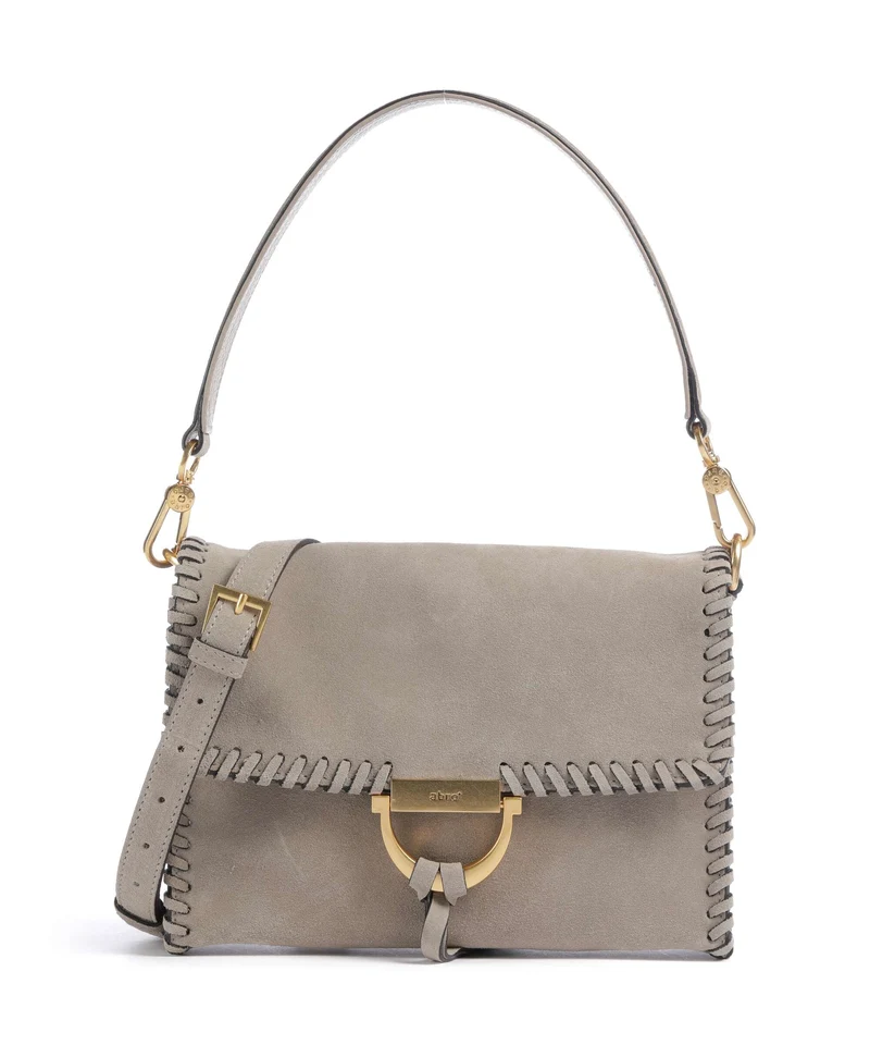 Abro Suede Temi Stitch Borsa a spalla siena