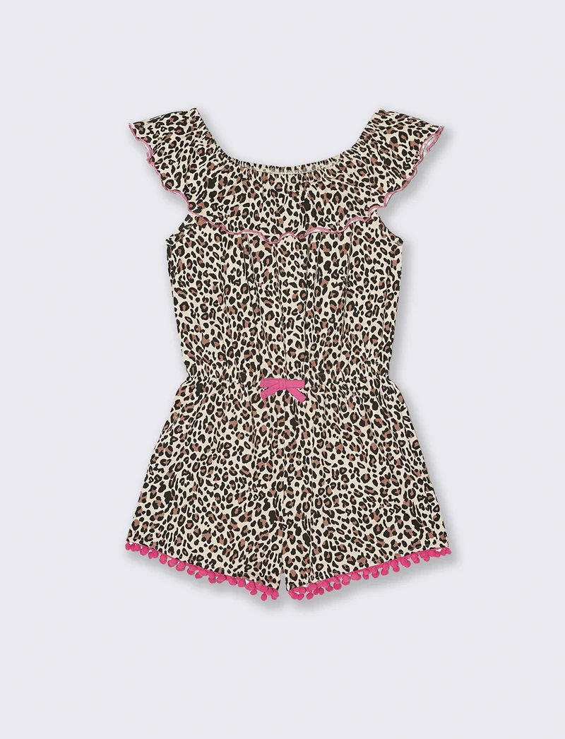Salopette estiva in jersey per bambina - Maculato