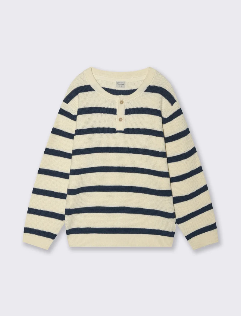 Maglia girocollo in cotone morbido e moderno - Righe