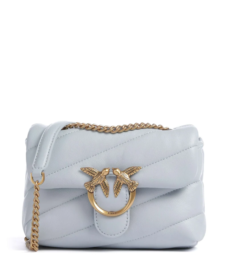 Pinko Love Puff Baby Borsa a spalla azzurro celeste/antique gold
