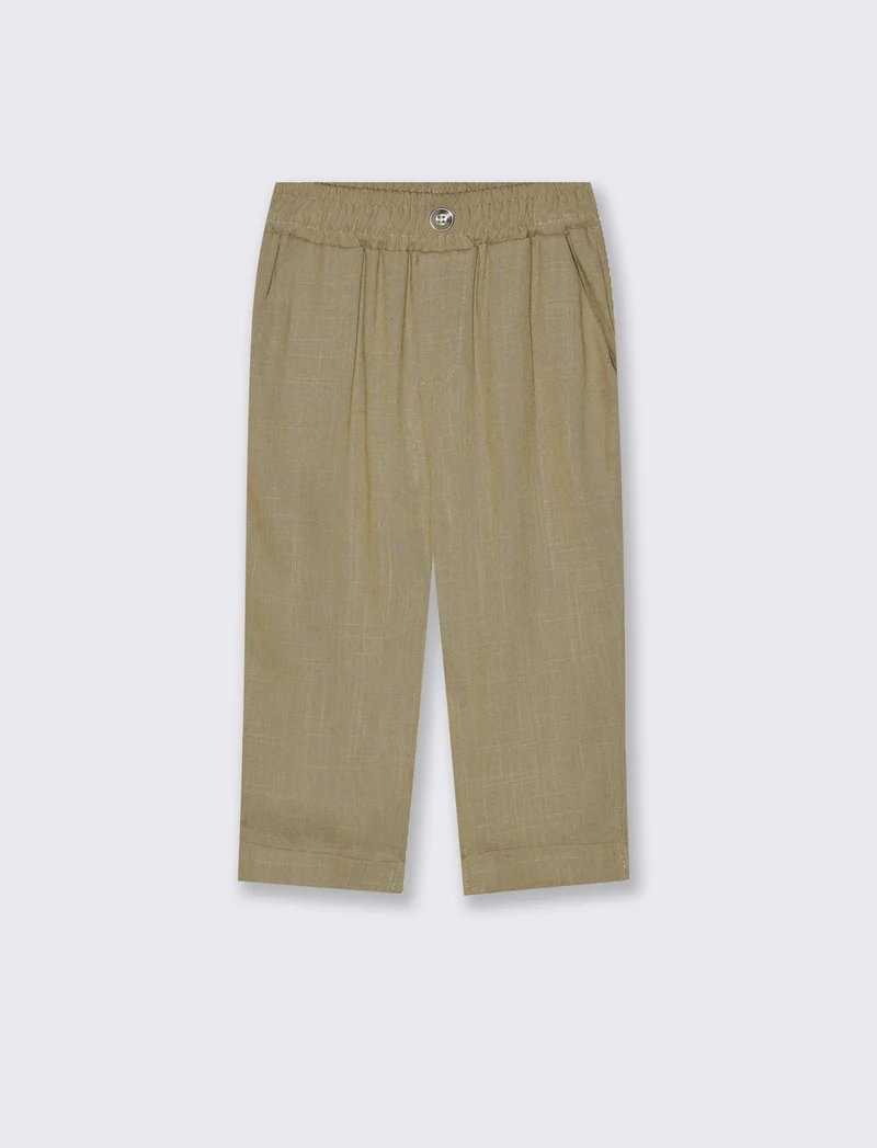 pantaloni in misto lino - Beige