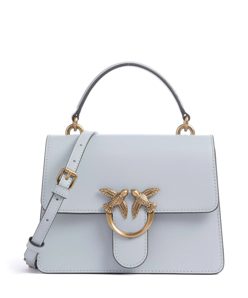 Pinko Love One Mini Borsa a mano azzurro celeste/antique gold