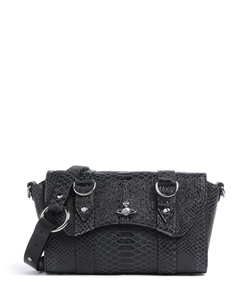 Vivienne Westwood Kimmy Snake Effect Borsa a tracolla dark grey
