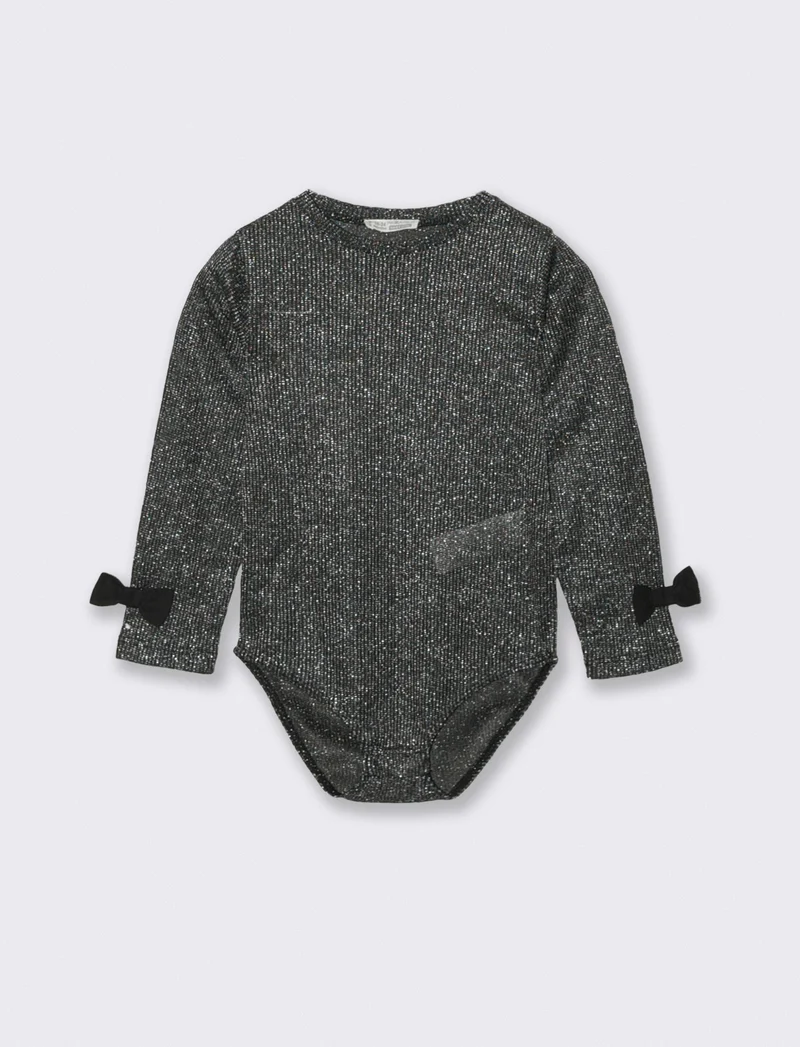 Body tessuto brillante - Nero