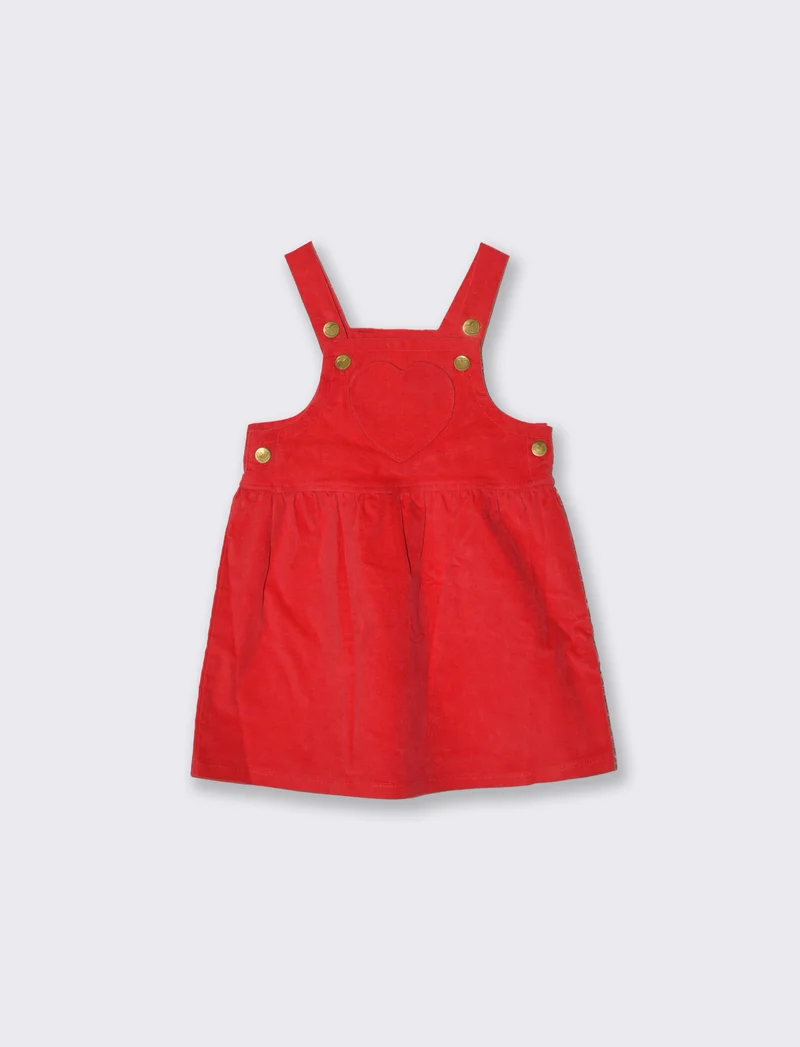 Salopette con tasca a cuore - Rosso