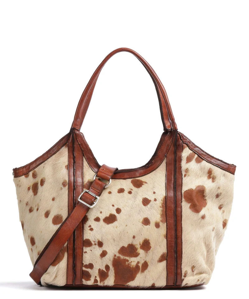 Campomaggi Borsa shopper bianco/beige/cognac