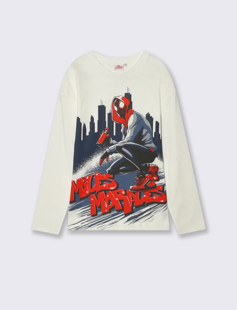 T-SHIRT MANICA LUNGA SPIDER MAN - Bianco