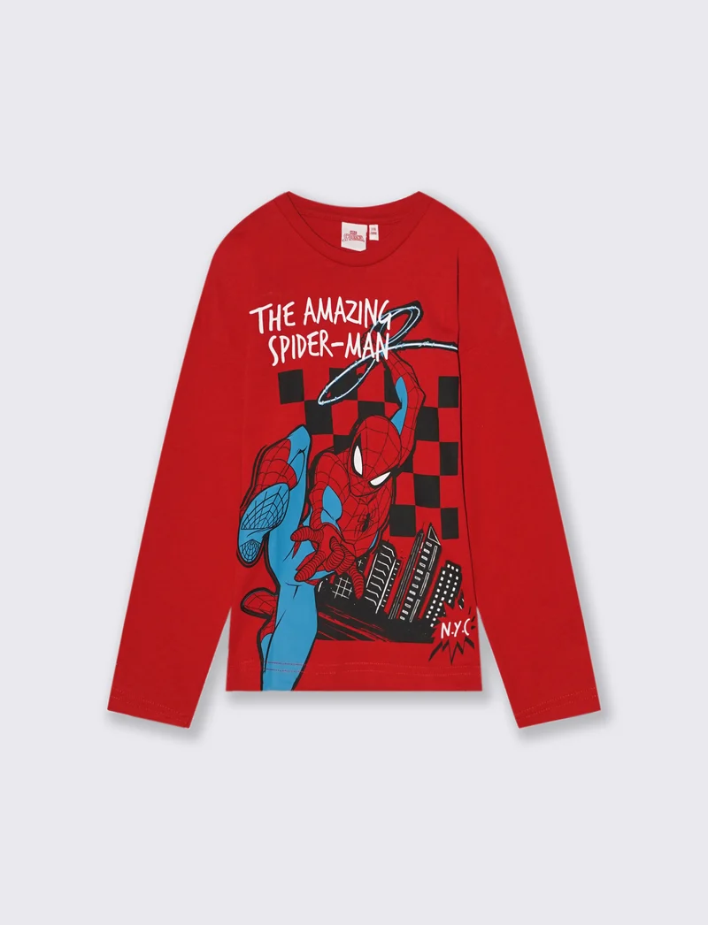 T-SHIRT MANICA LUNGA MARVEL. - Rosso