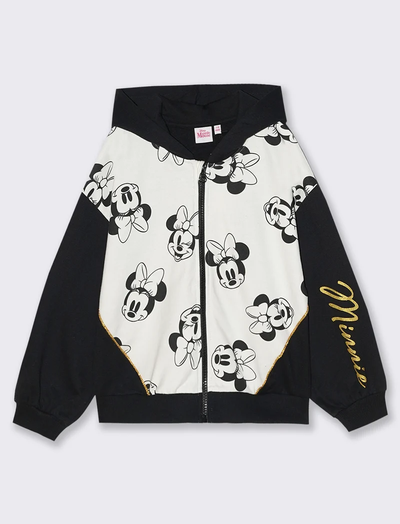 Felpa con zip e cappuccio Disney Minnie - Nero