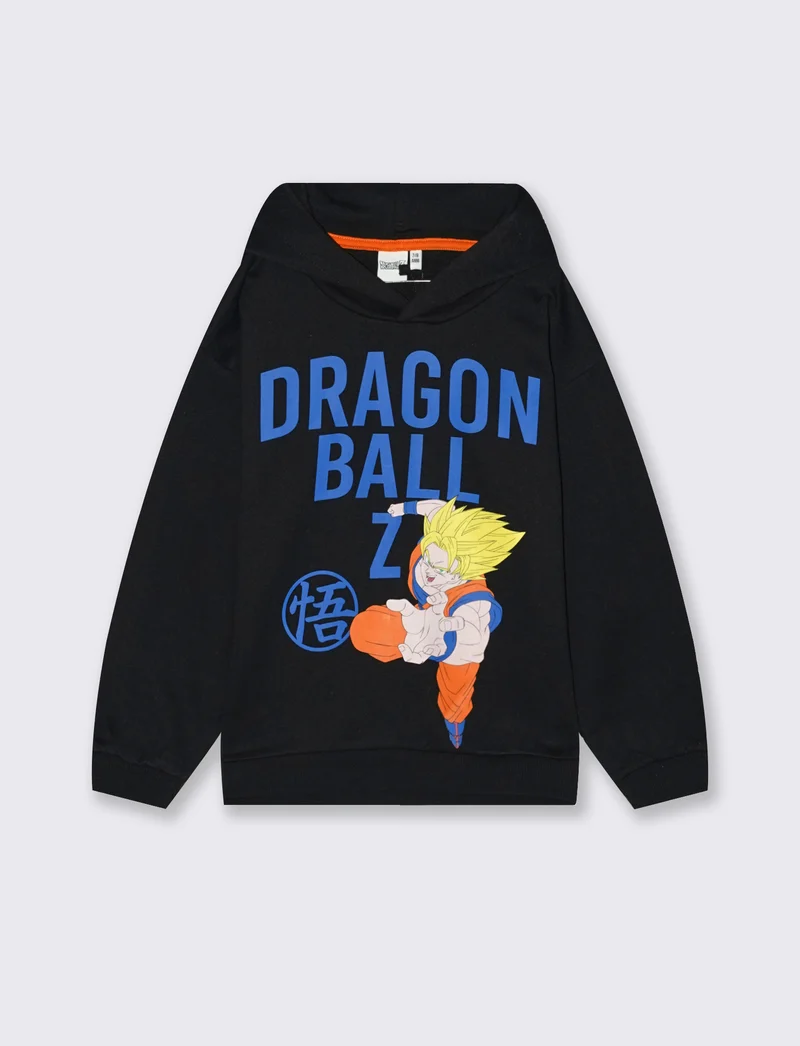 FELPA CON CAPPUCCIO DRAGON BALL. - Nero