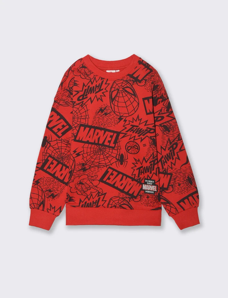 FELPA STAMPATA MARVEL - Rosso