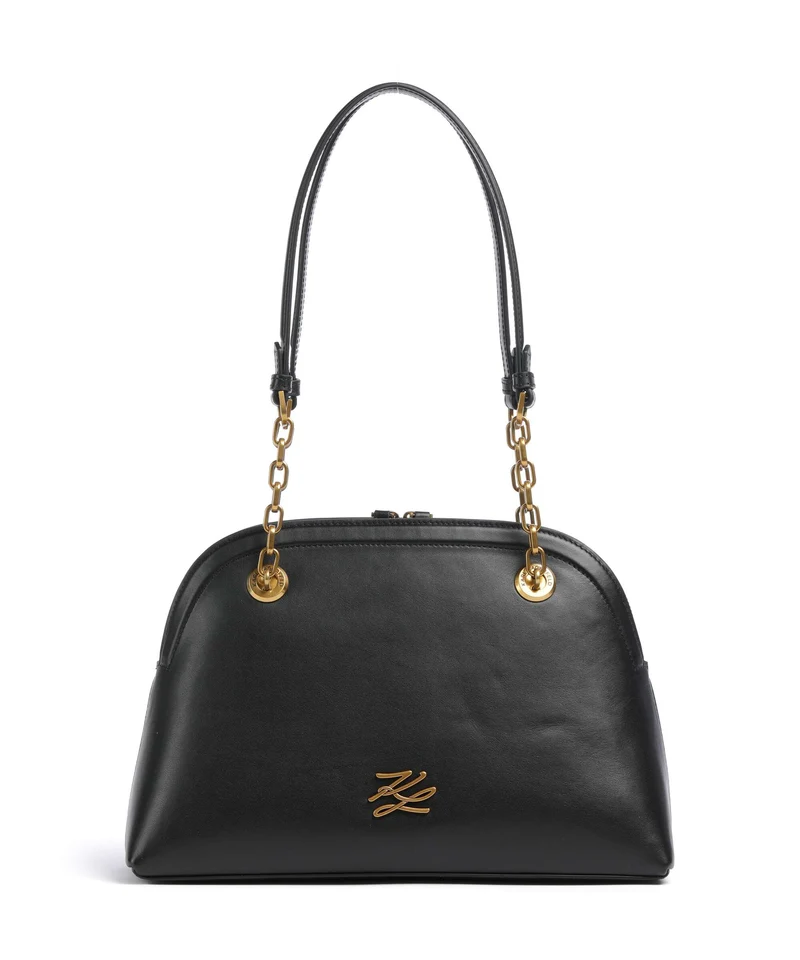 Karl Lagerfeld K/Autograph Bowling Medium Borsa a spalla black/gold