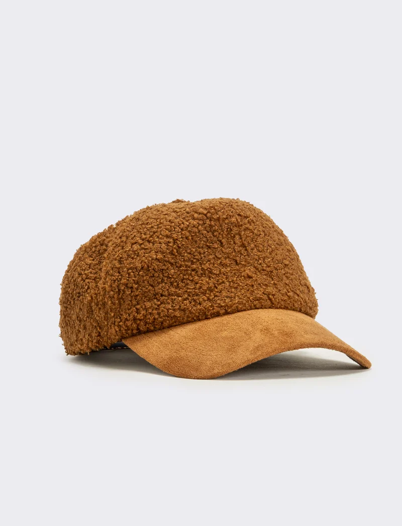 Cappello baseball effetto teddy visiera dainetto - Marrone