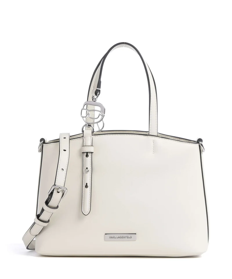 Karl Lagerfeld Ikon Smooth Borsa a mano off white