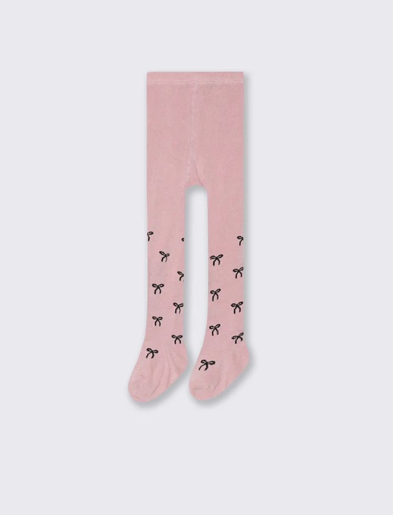 Calze con stampa fiocchetti - Rosa