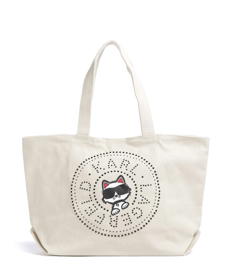 Karl Lagerfeld Ikon Circle Choupette Borsa shopper off white