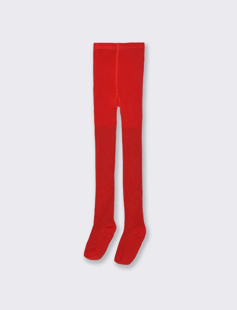 Calza con strass - Rosso