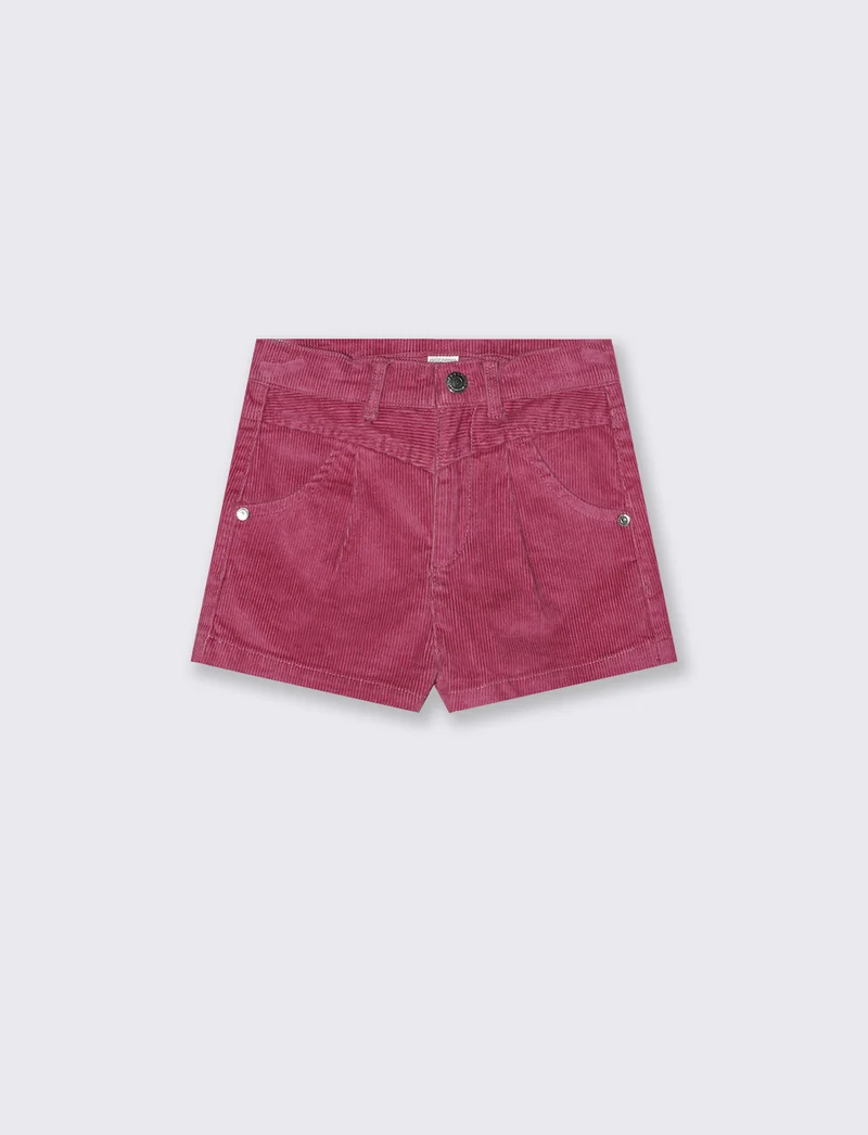 Short in velluto elastico da bambina - Viola malva