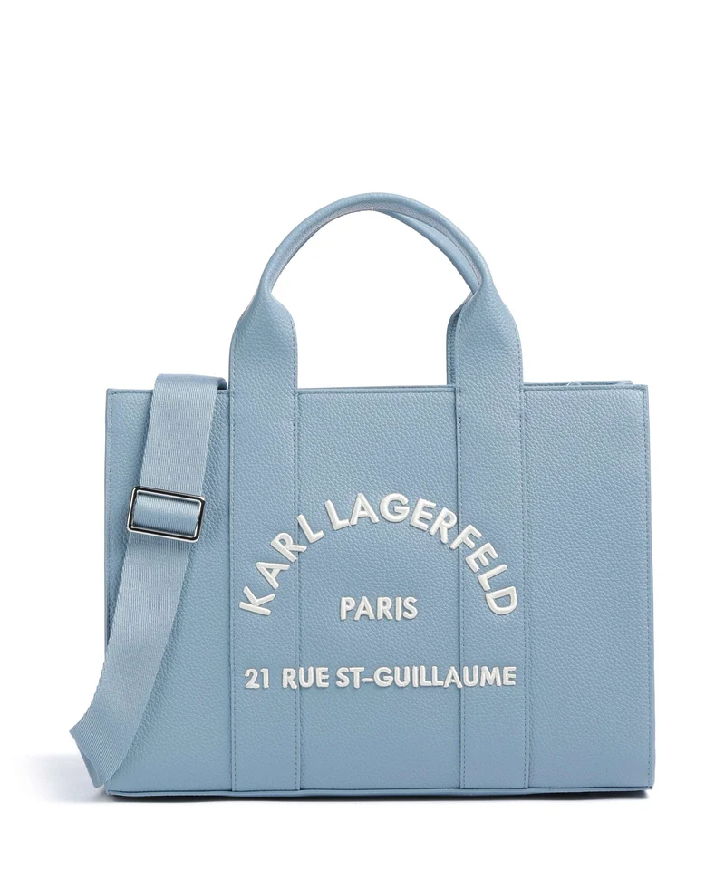 Karl Lagerfeld K/Rue St Guillaume Medium Borsa a mano blue bloom