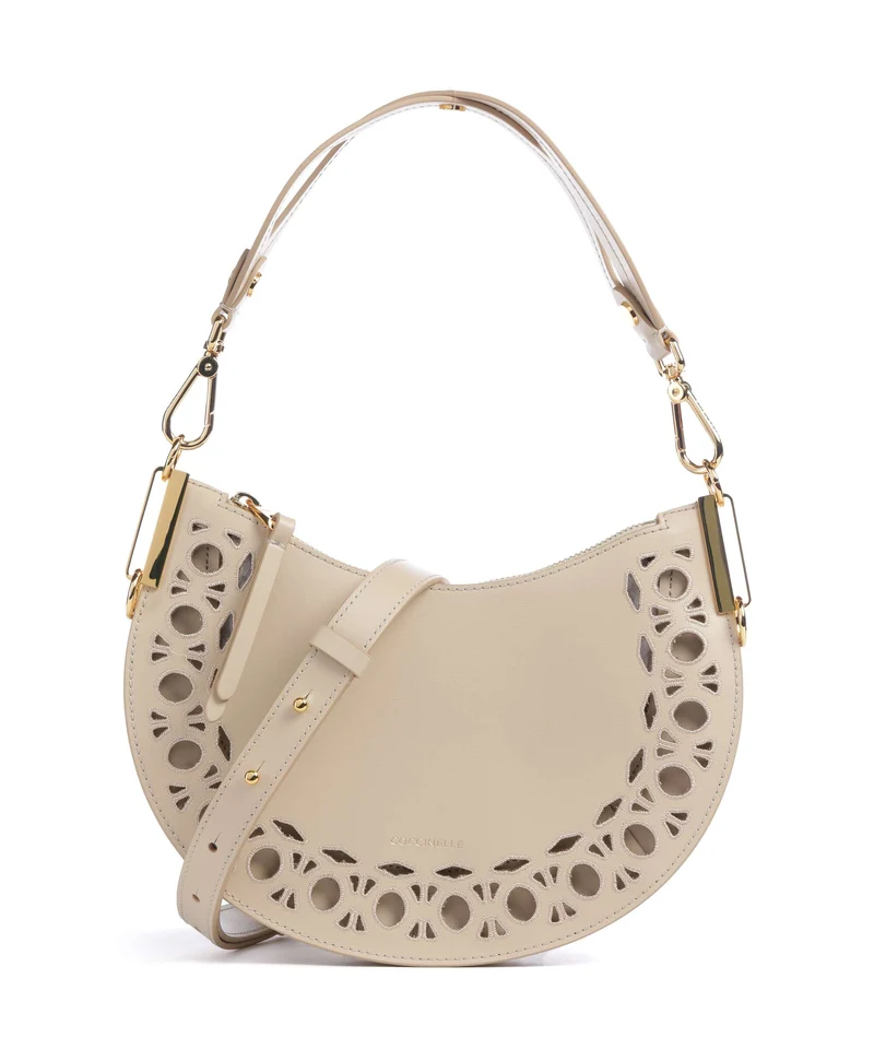 Coccinelle Sunup Monogram Sangallo Borsa a spalla sandshell