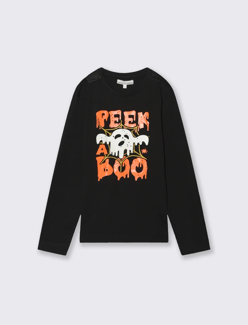 T-shirt con mantello - Nero