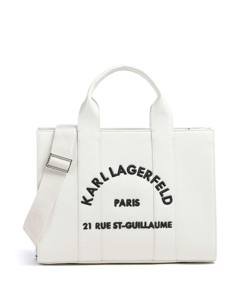 Karl Lagerfeld K/Rue St Guillaume Medium Borsa a mano off white