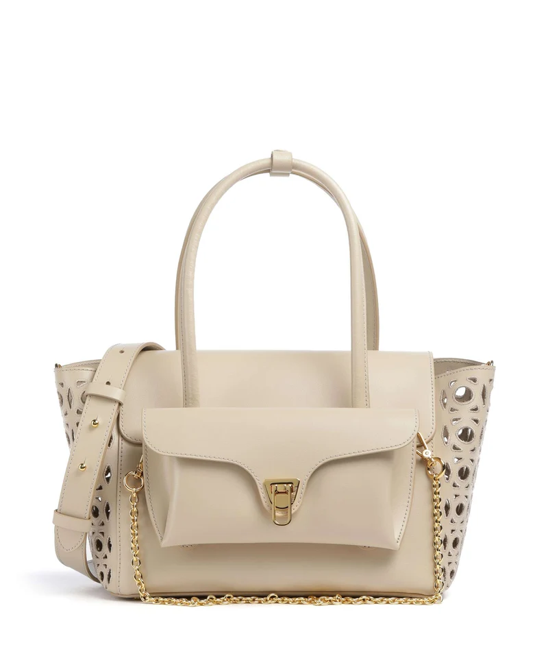 Coccinelle Beat Double Monogram Borsa a mano sandshell