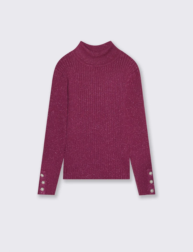 Maglia collo alto - Rosso amarena