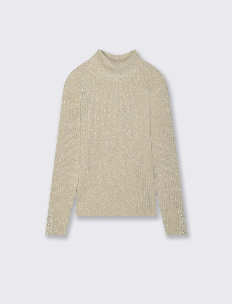 Maglia collo alto - Beige