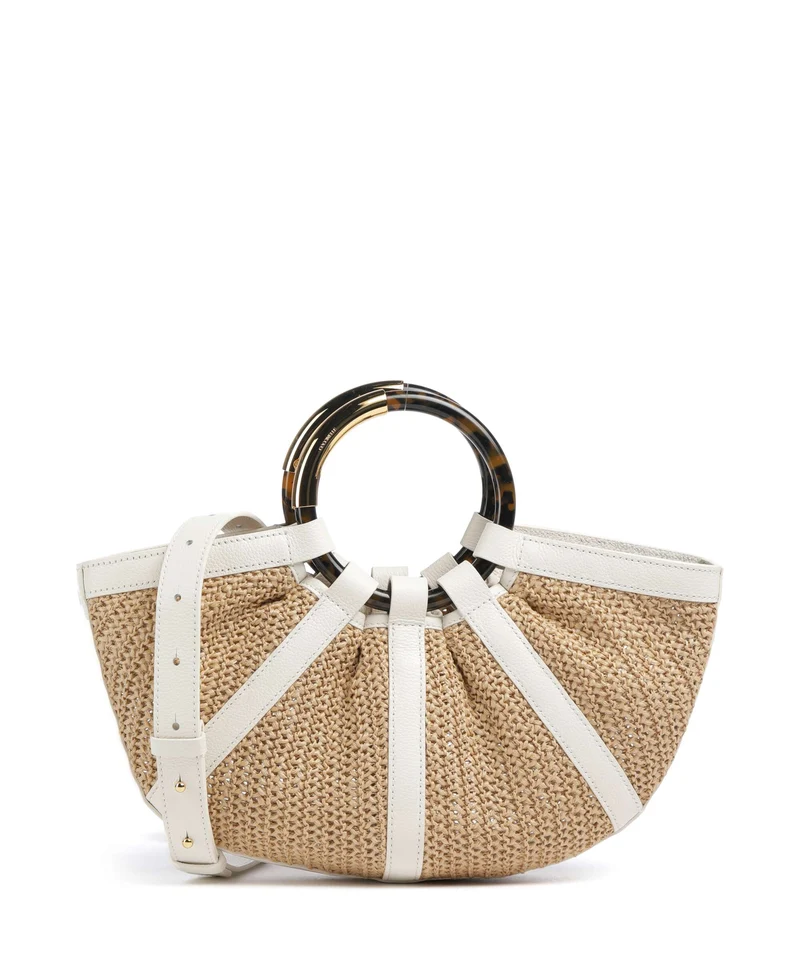 Coccinelle Shell Straw Borsa a mano natural/pearl