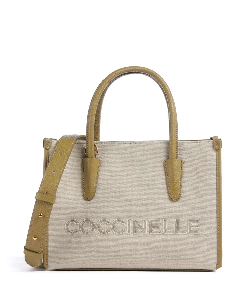 Coccinelle Myrtha Canvas Borsa a mano natural/seagrass