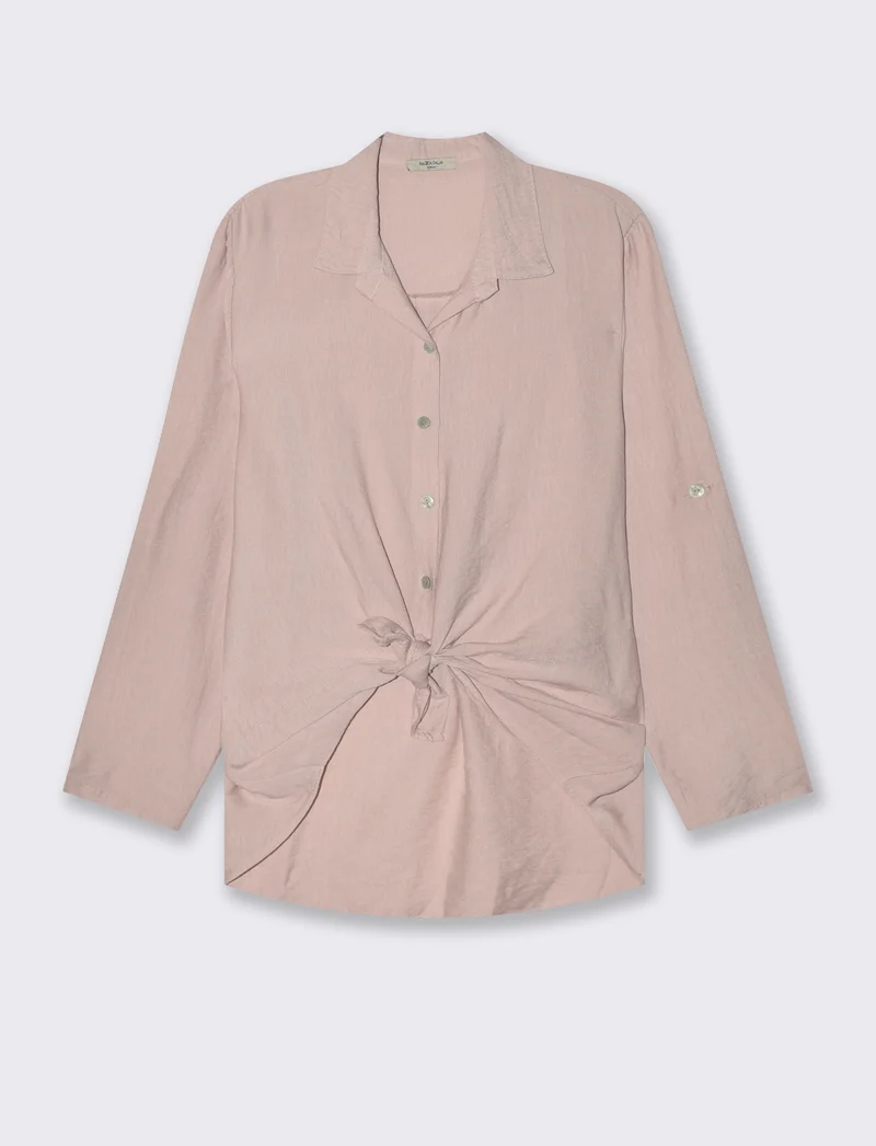 Camicia con nodo al fondo per donna - Rosa