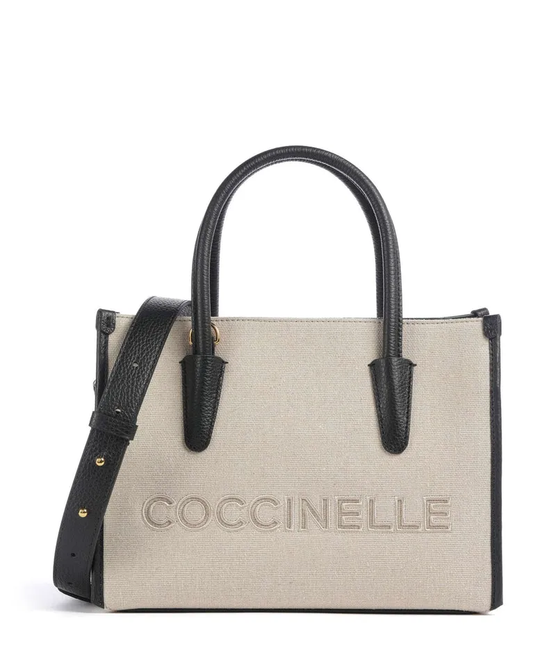 Coccinelle Myrtha Canvas Borsa a mano natural/noir