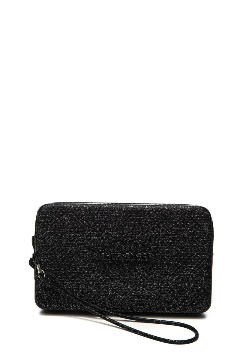 Pochette Havaianas Mini Bag Plus Logo Gtr Da Donna Glitter Nera In Silicone