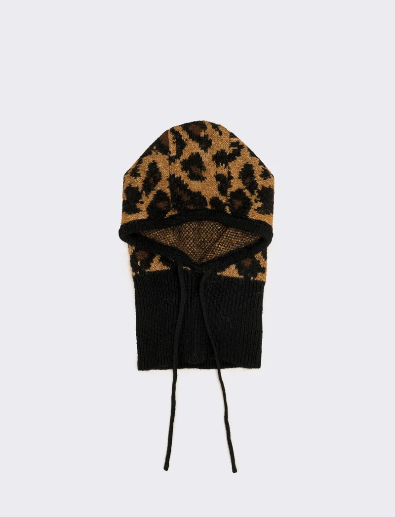 Balaclava donna leopardato e nero - Leopardato