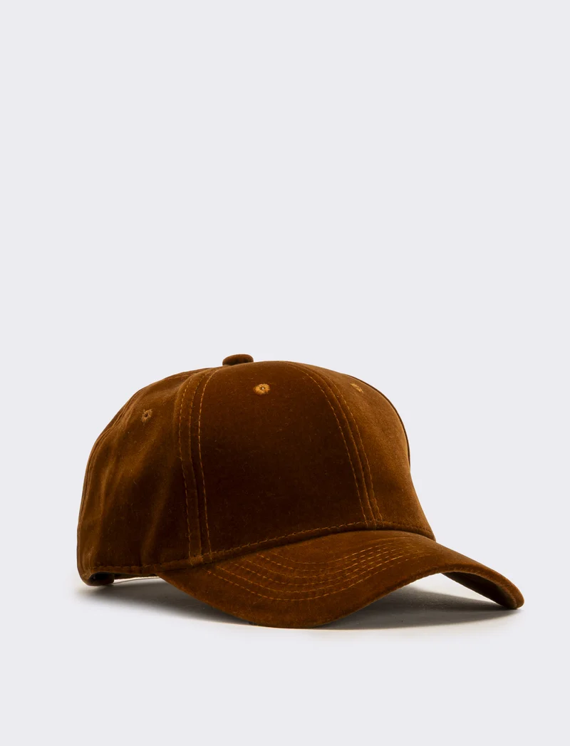Cappello baseball velluto donna - Ocra