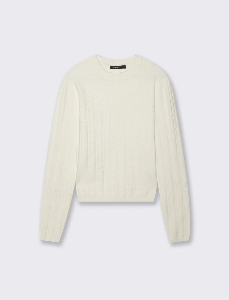 PULLOVER A TRECCE - Avorio