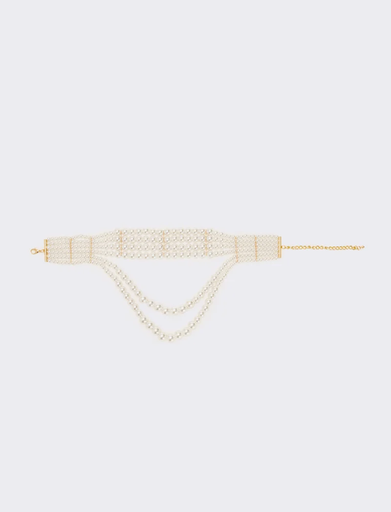 Collana 6 fili perle - Bianco natural