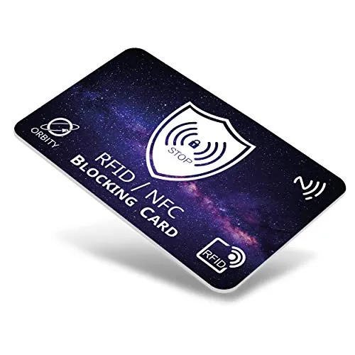 ORBITY Carta di Blocco con Avanzato Sistema di Protezione RFID & NFC - Proteggi Carte di Credito Contactless. (OrbityCard)