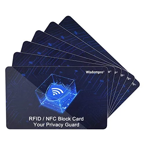 wisdompro Protezione RFID 6 pezzi, RFID Protection Card/NFC Card, Protezione Carte di Credito, Proteggi Carte di Credito Contactless per Carta di Debito, Carta D'identità, Passaporto