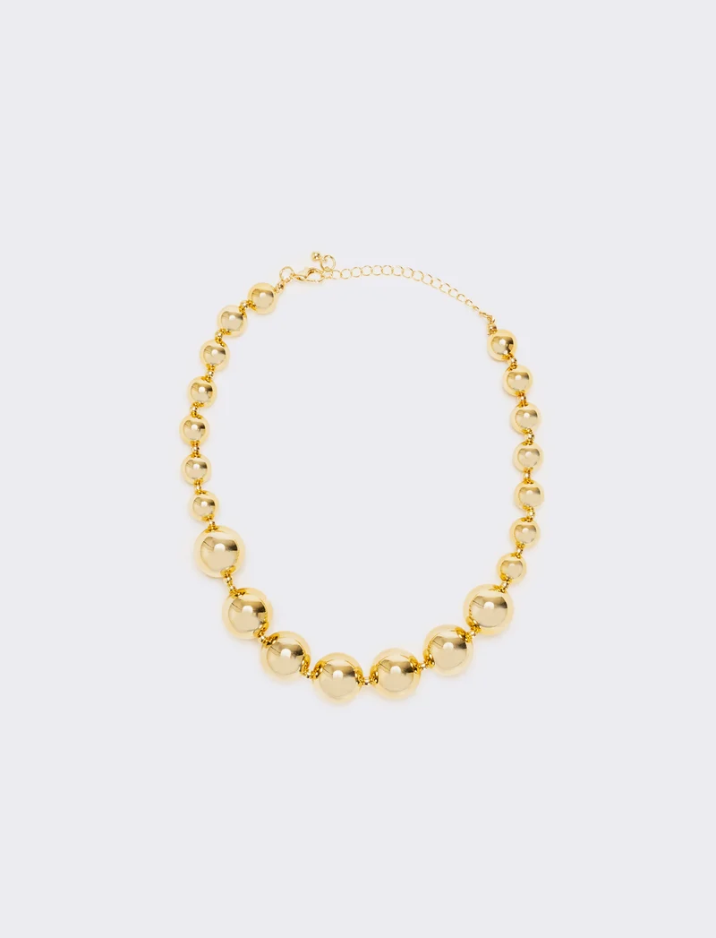 Collana con perle metal di varie dimensioni - Oro