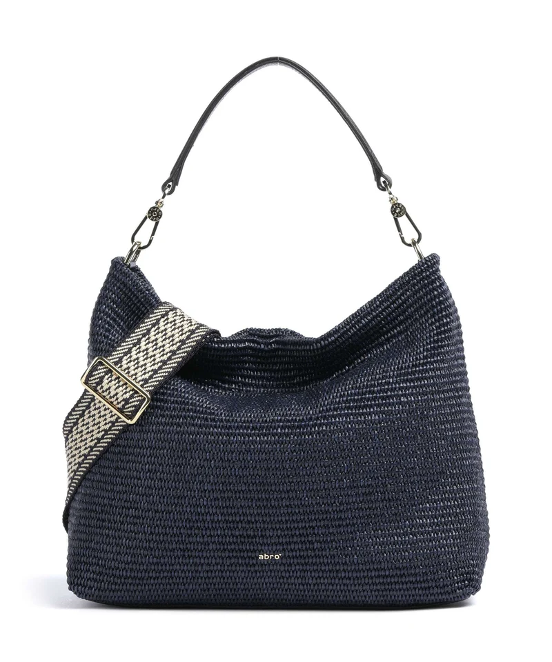 Abro Raffia Kaia Borsa hobo navy
