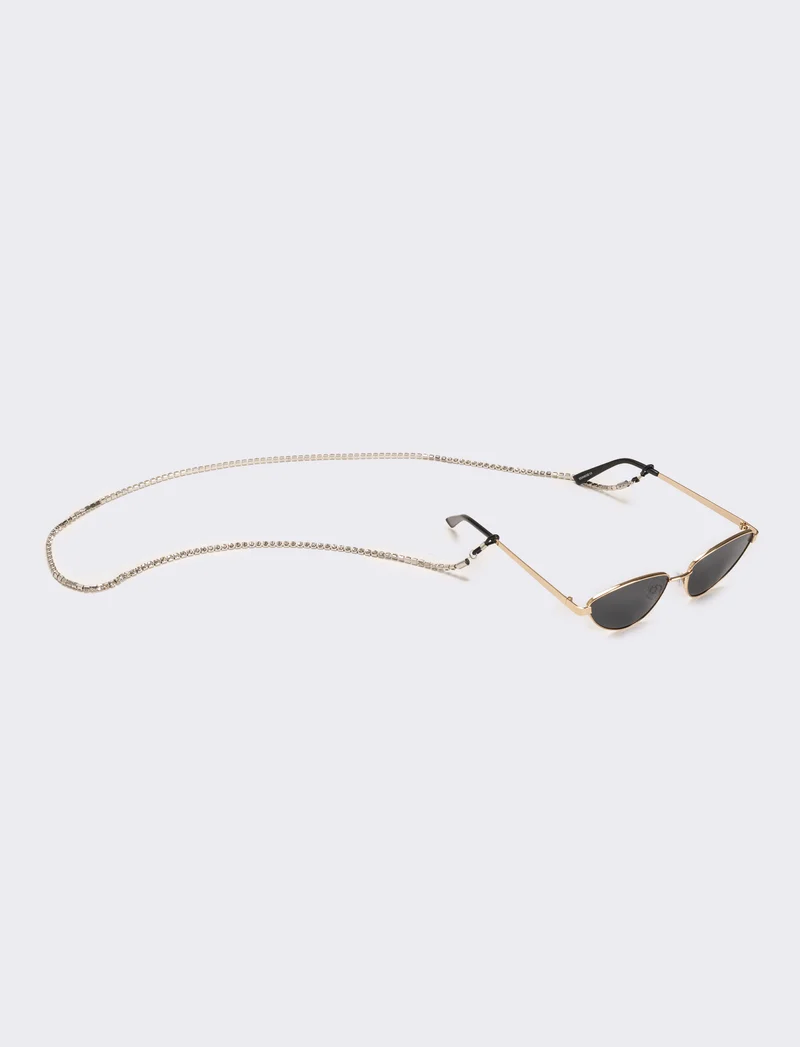 Laccio per occhiali con strass - Argento