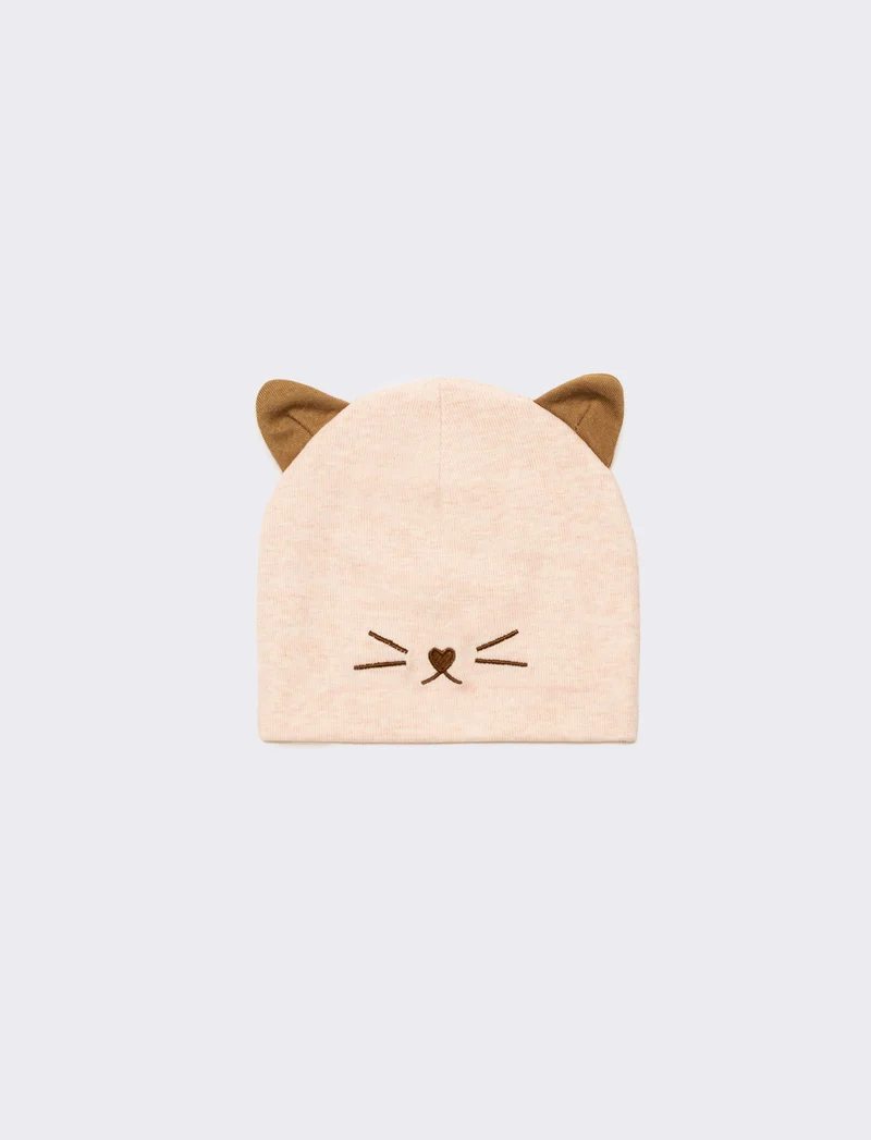 Cuffia gattina con orecchie - Rosa