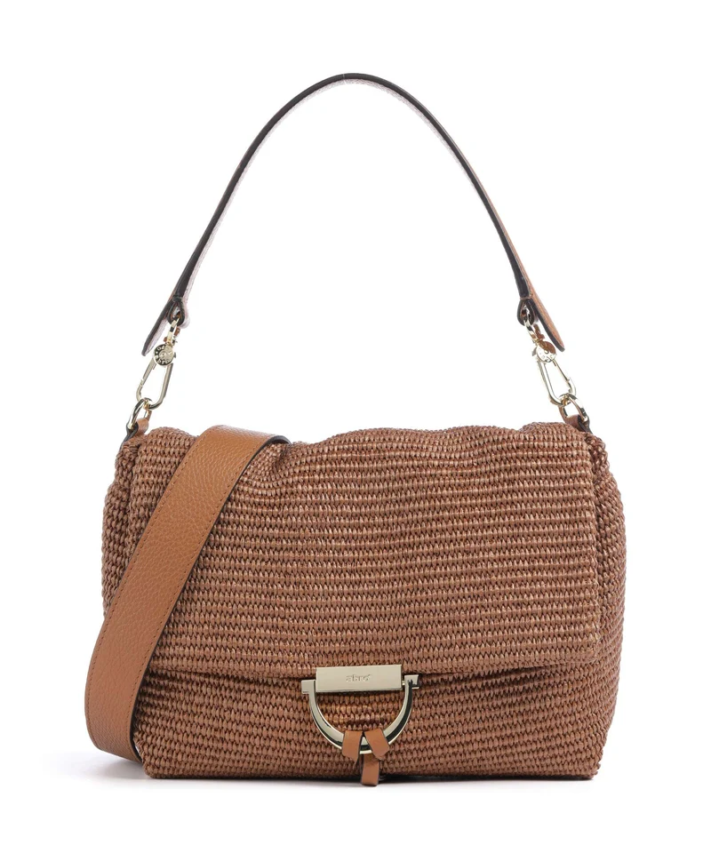 Abro Raffia Classica Temi Medium Borsa a spalla caramel/cognac