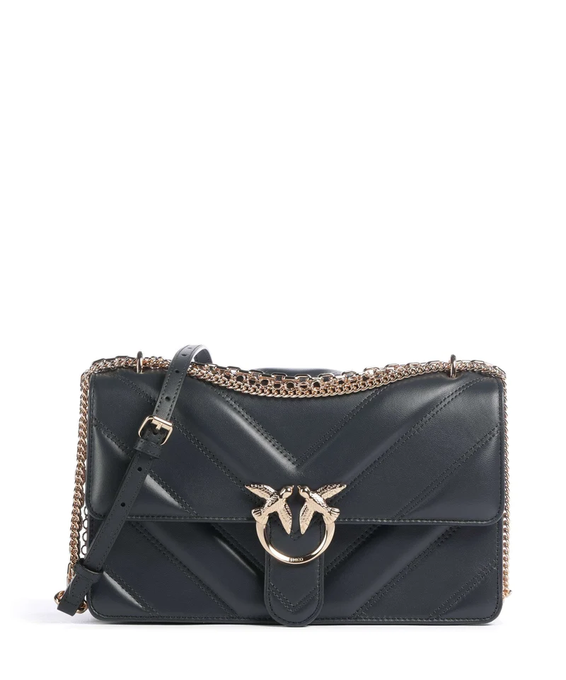 Pinko Love One Classic Borsa a spalla grigio asfalto/oro mordore