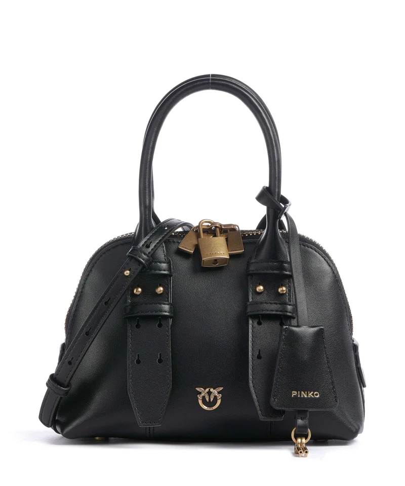 Pinko Bowling Mini Borsa a mano nero/antique gold