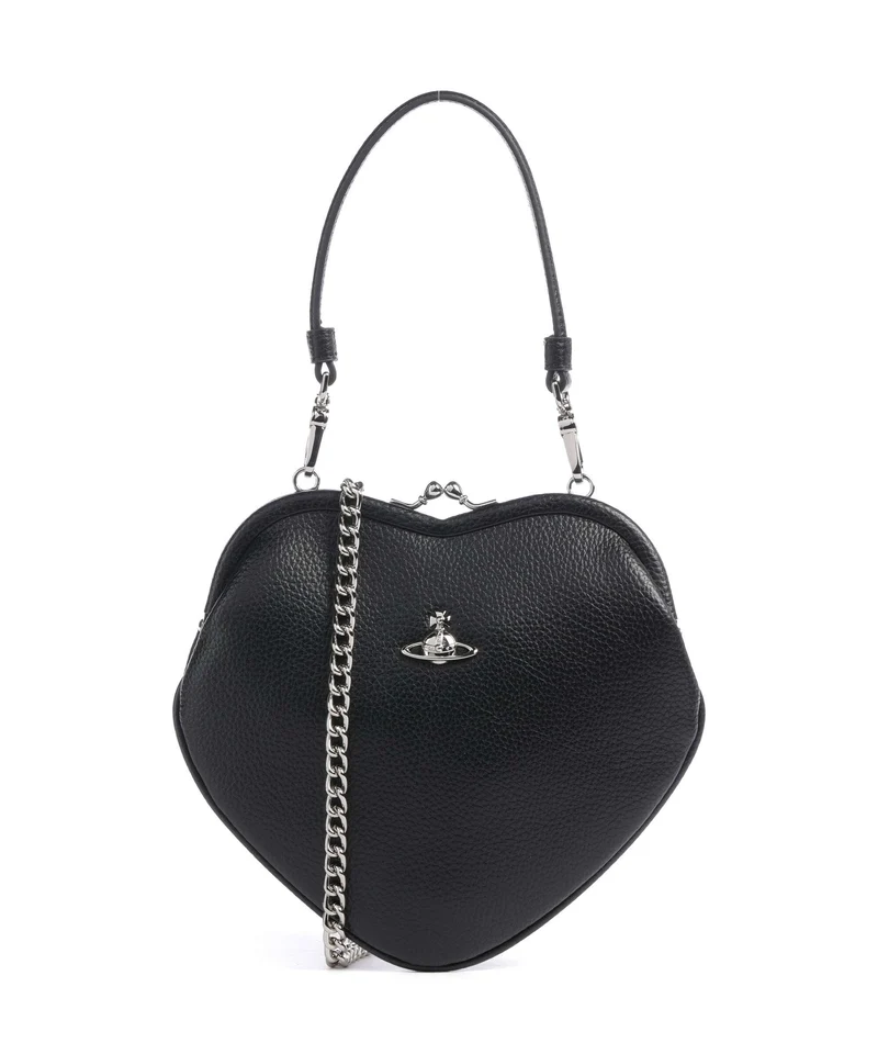 Vivienne Westwood Belle Heart Frame Grain Borsa a mano black