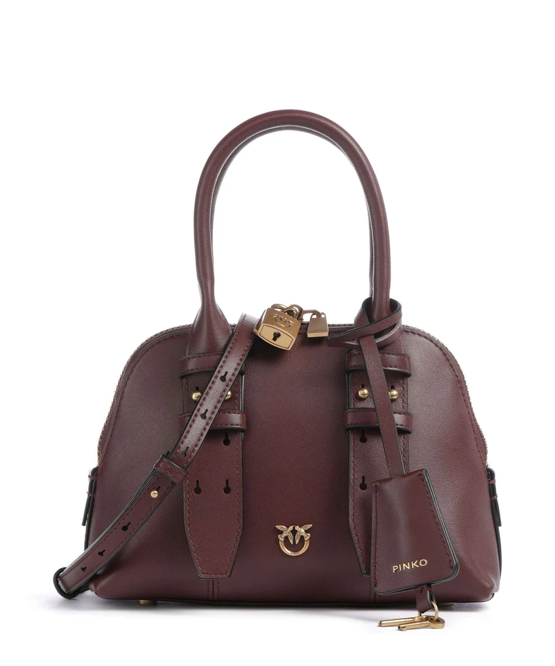 Pinko Bowling Mini Borsa a mano burgundy wine/antique gold