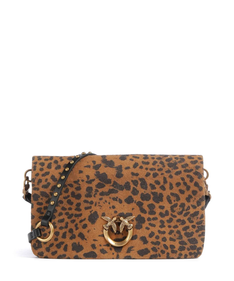 Pinko Click Soft Mini Borsa a tracolla maculato/marrone/antique gold